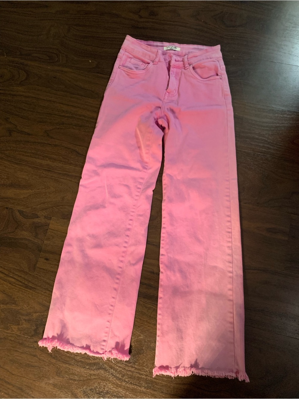 Pink High-Rise Straight Jeans